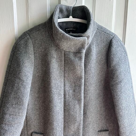 J. Crew Mercantile Wool Blend City Coat Gray - Picture 3 of 8